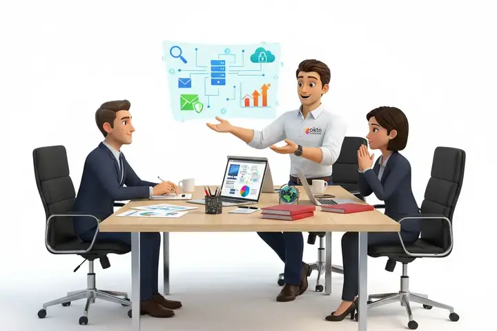 Rencontre de démarrage entre l’équipe OKTO Solutions et une PME cliente