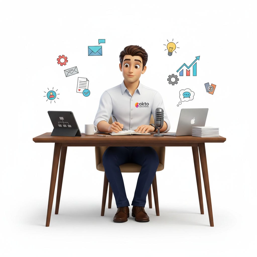 Strategy meeting and note-taking on a client’s IT master plan