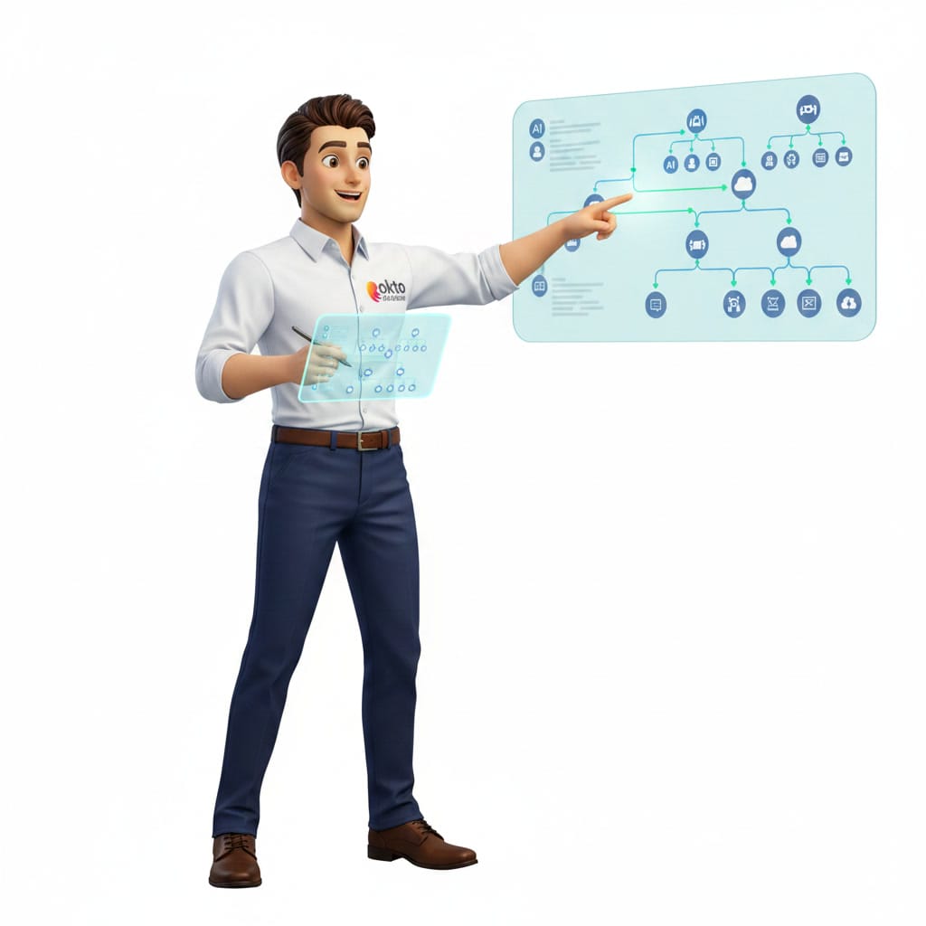 OKTO Solutions advisor explaining the different artificial intelligence models to a client