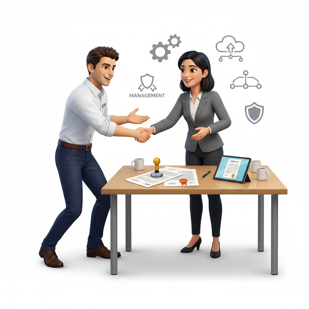IT advisor guiding a small business through a governed AI rollout