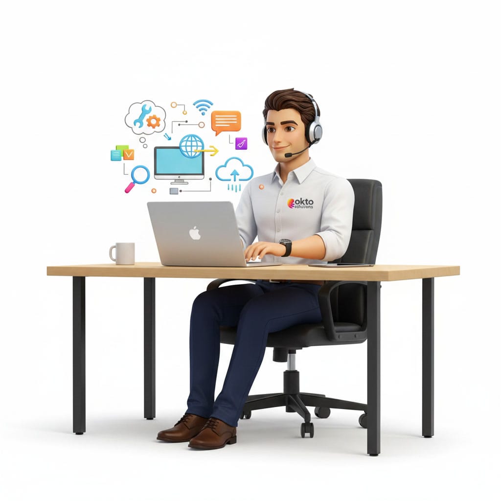 OKTO Solutions technician providing remote IT support