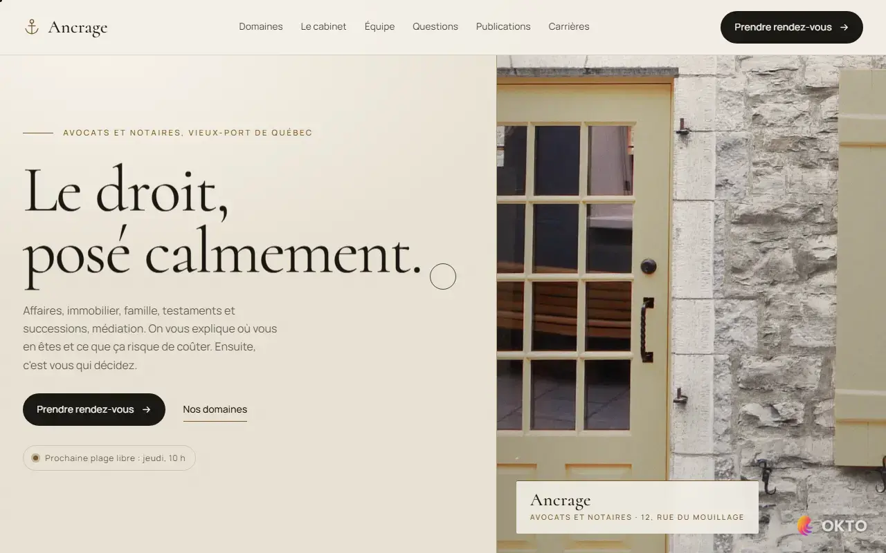 Accueil du site de démonstration Ancrage, avocats et notaires, cabinet d'avocats et de notaires