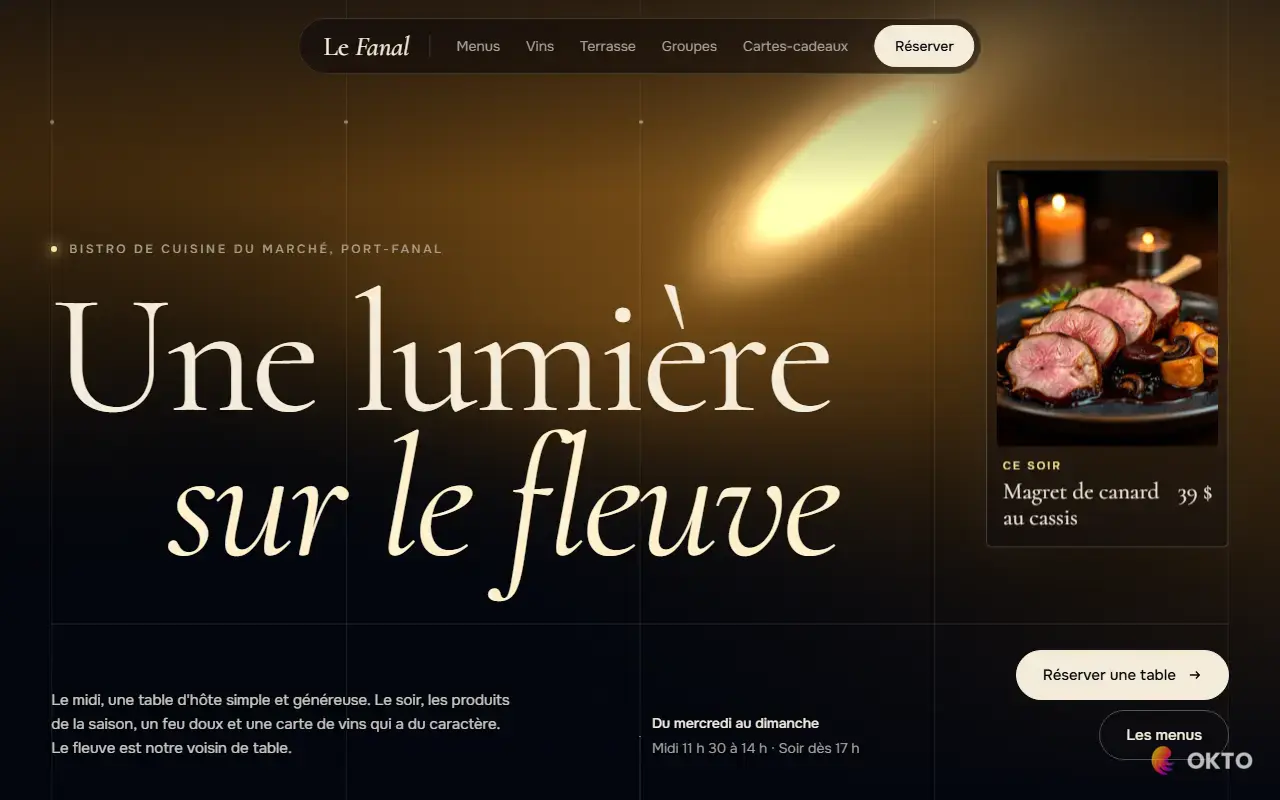 Accueil du site de démonstration Bistro Le Fanal, restaurant