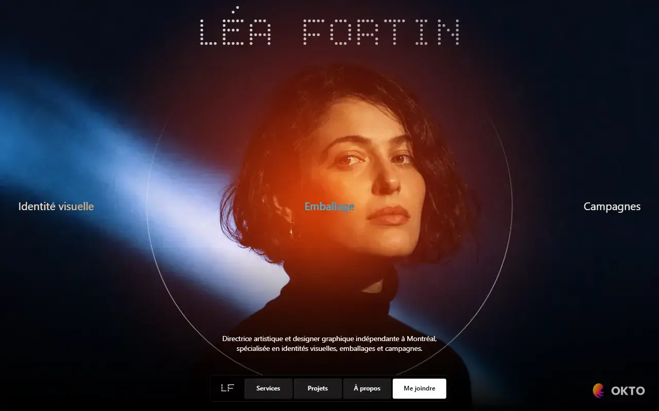 Accueil du site de démonstration Léa Fortin, portfolio de directrice artistique