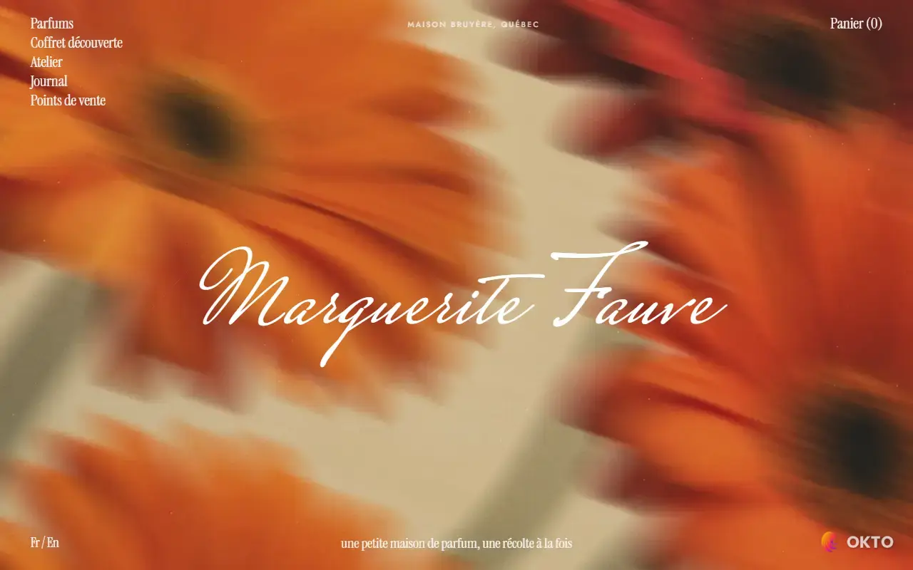 Home page of the Maison Bruyère demo website, artisan perfumery and online store