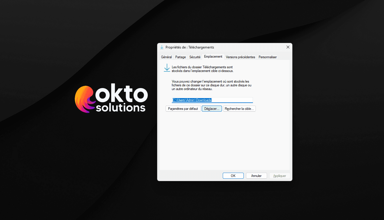 Comment changer l’emplacement du dossier téléchargements Windows