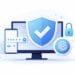 Authentification multifacteur (MFA) : mot de passe validé sur téléphone, empreinte digitale et bouclier de sécurité