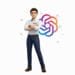 Technicien OKTO Solutions présentant l'assistant d'intelligence artificielle ChatGPT