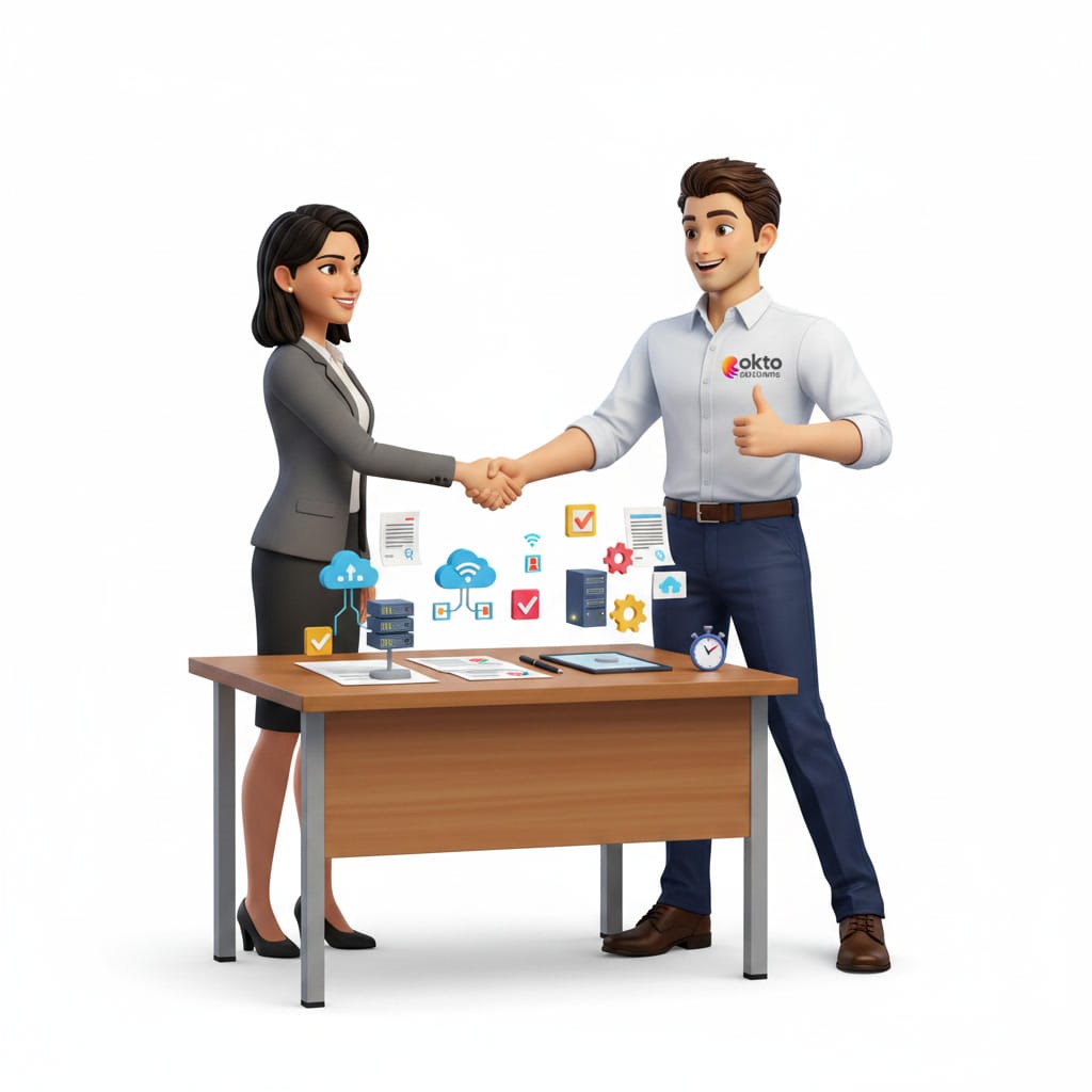 OKTO Solutions technician configures automatic workstation locking