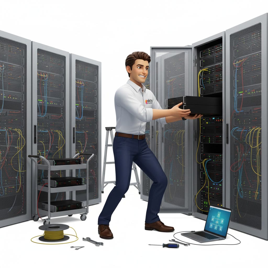 Server room with backup equipment for SMEs in Quebec