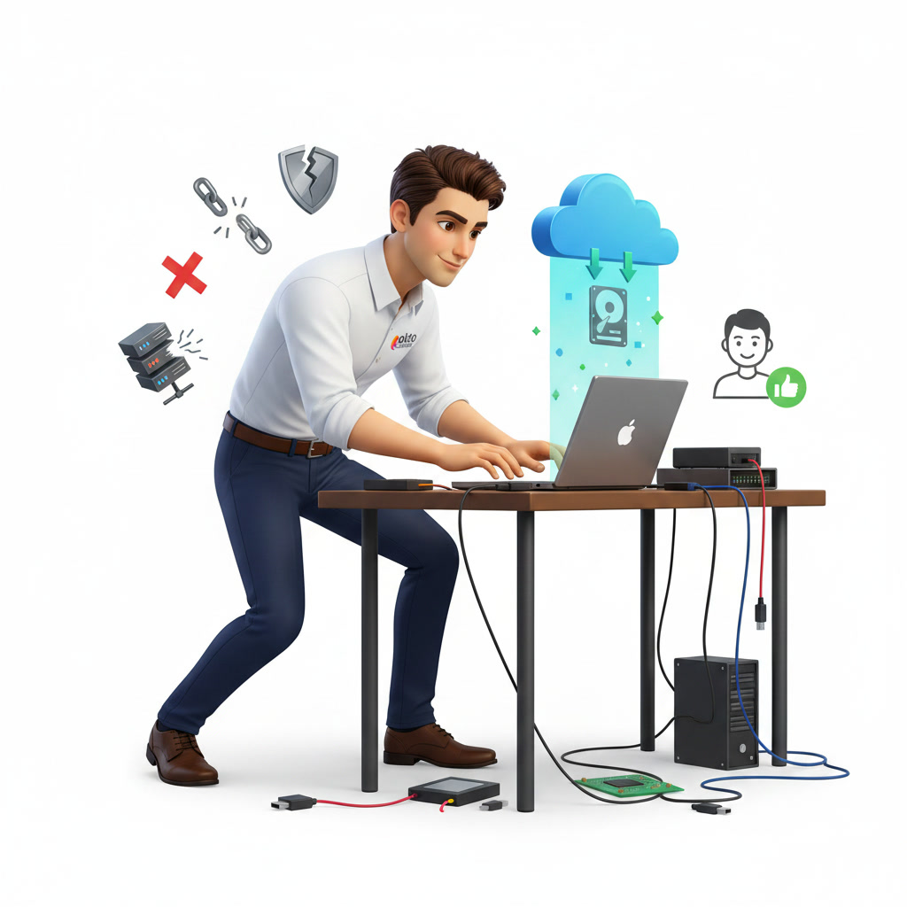 IT team helping a small business share large files