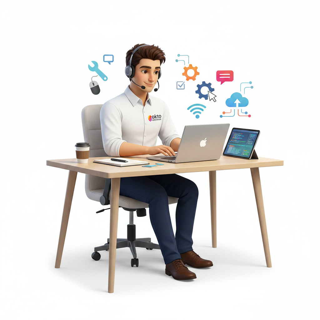 OKTO Solutions technician securing remote access for a Quebec SME